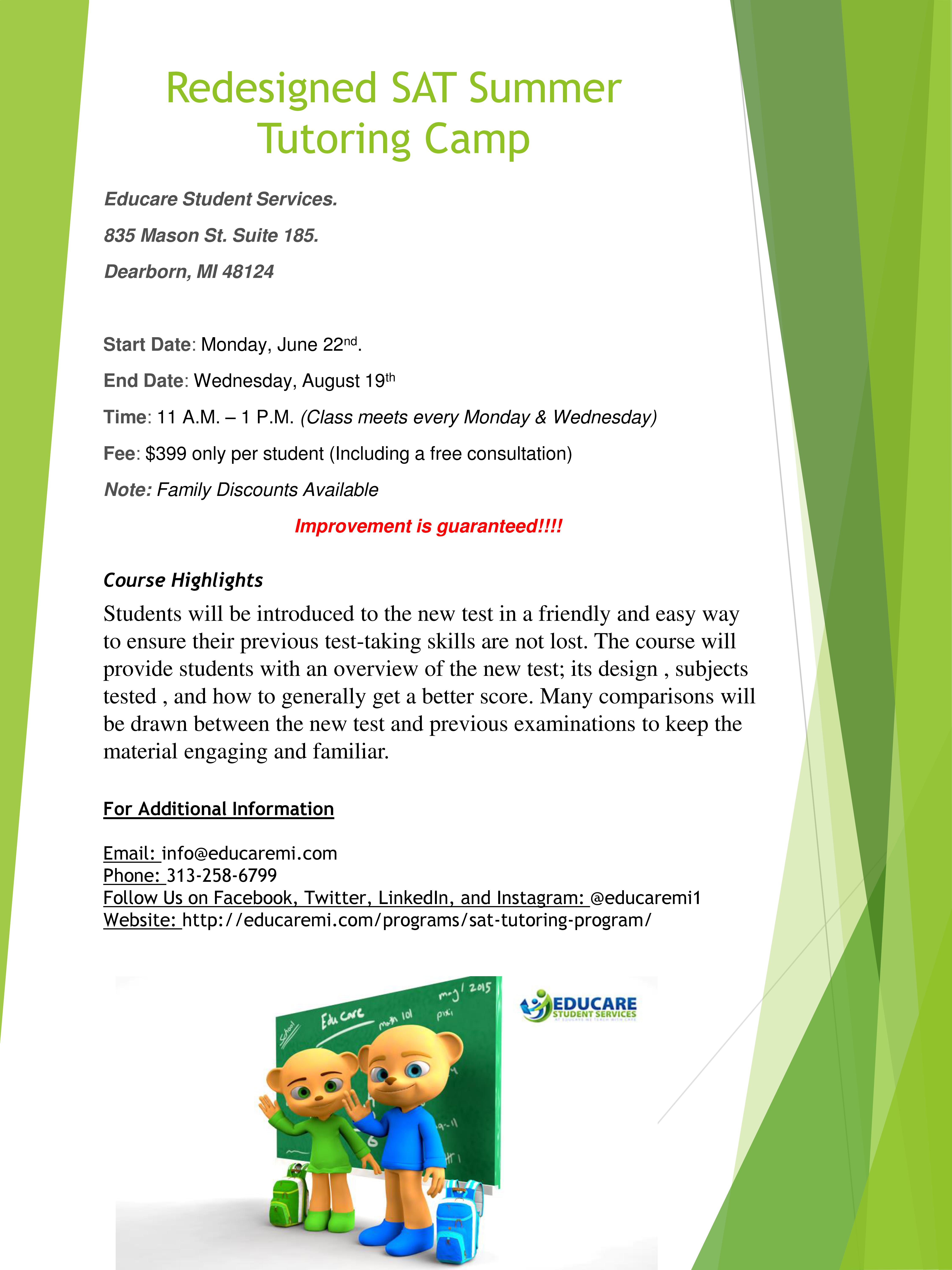 Redesigned SAT Summer Camp Educaremi